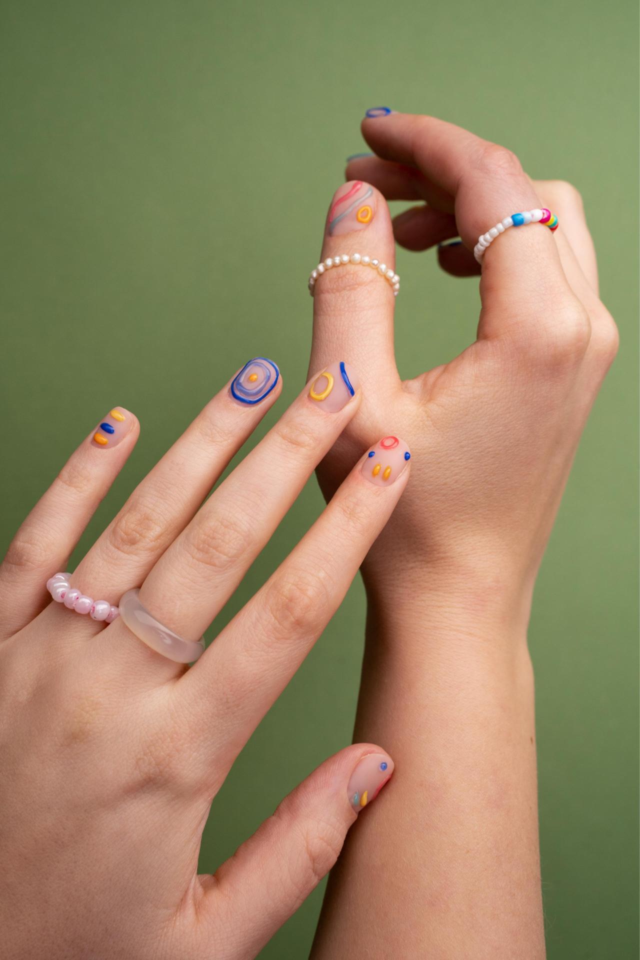 Close up hands with beautiful manicure